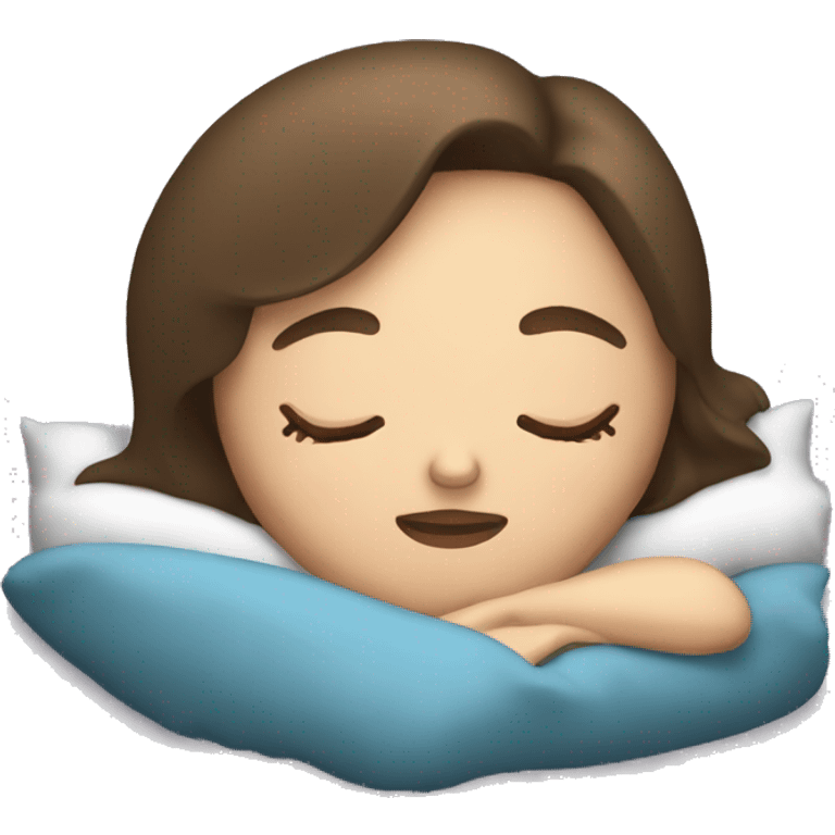 Brunette Caucasian woman sleeping emoji