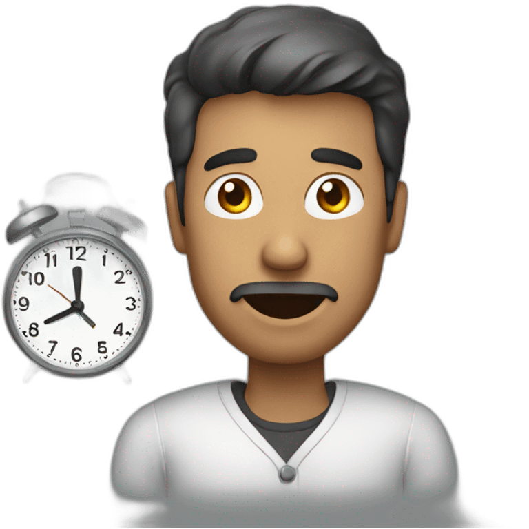 Man showing time emoji