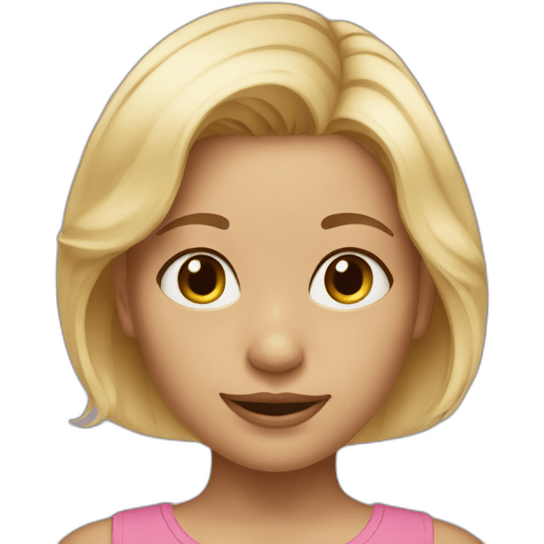 Mom and daughter toddler blonde hair emoji