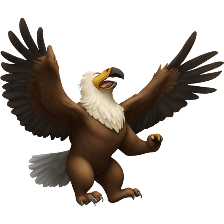 A bear fighting an eagle emoji