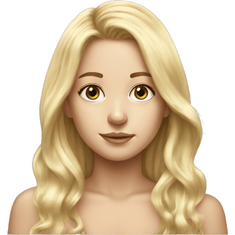 blonde long hair girl drawing hypperrealistic  emoji