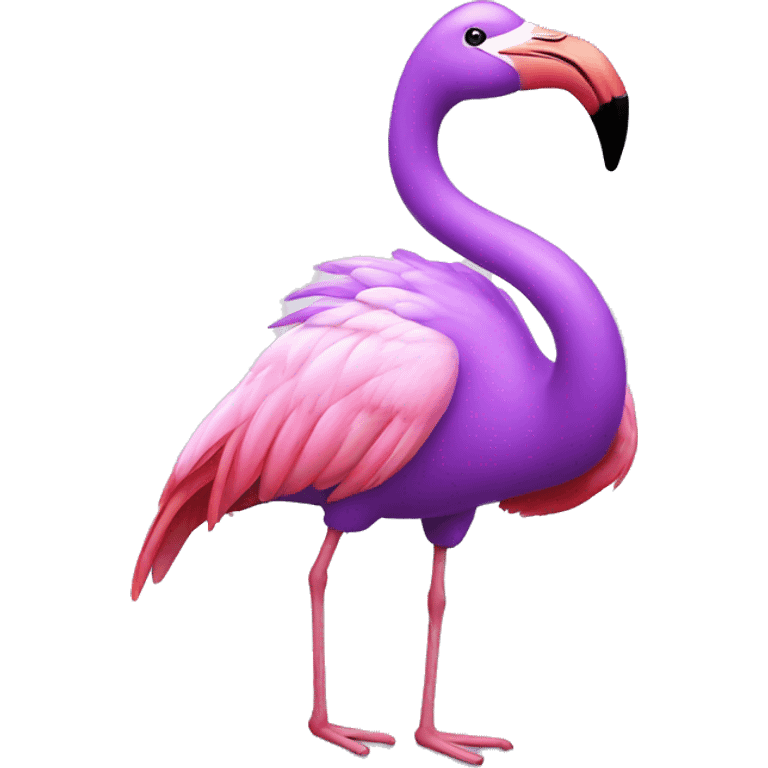 Purple flamingo handstand emoji