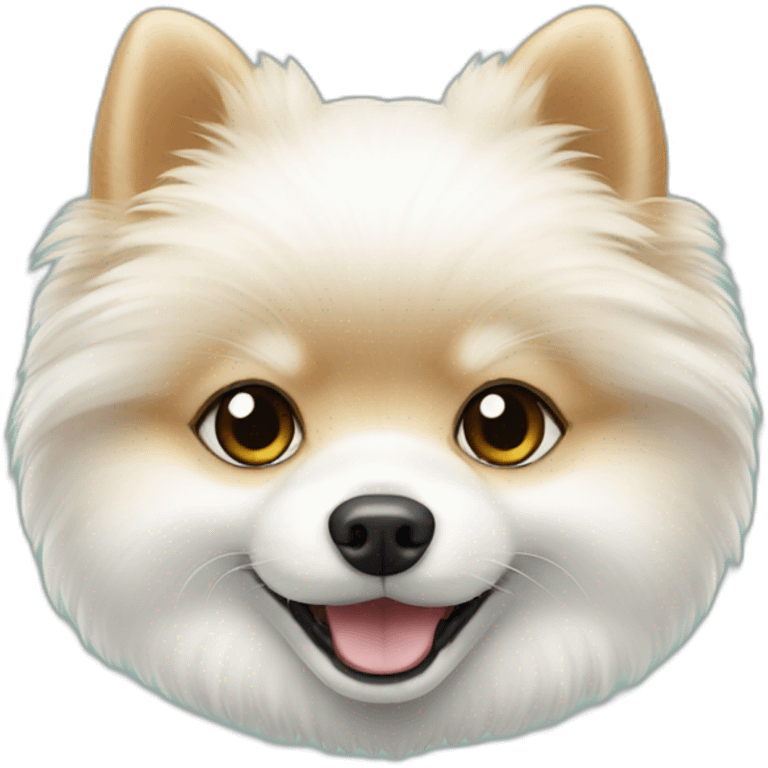 white pomeranian with bone emoji