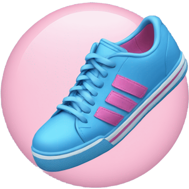 blue sneakers With 3 pink stripes  emoji