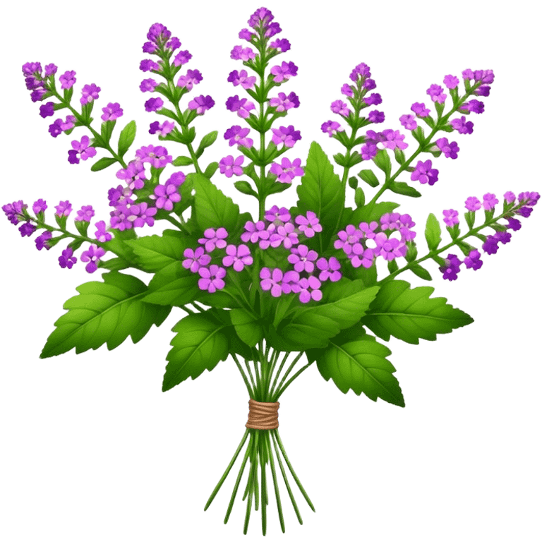 big bouquet Verbena, stem, leaf emoji