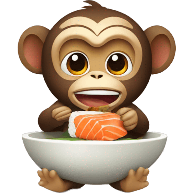 monkey eats sushi emoji