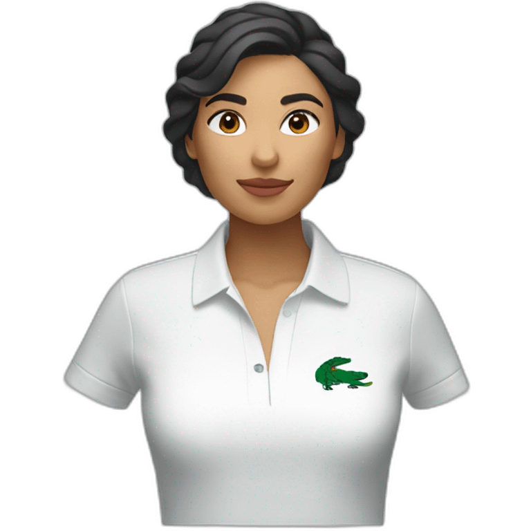 Latin woman using Lacoste  emoji