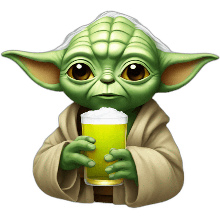 Yoda drink a beers emoji