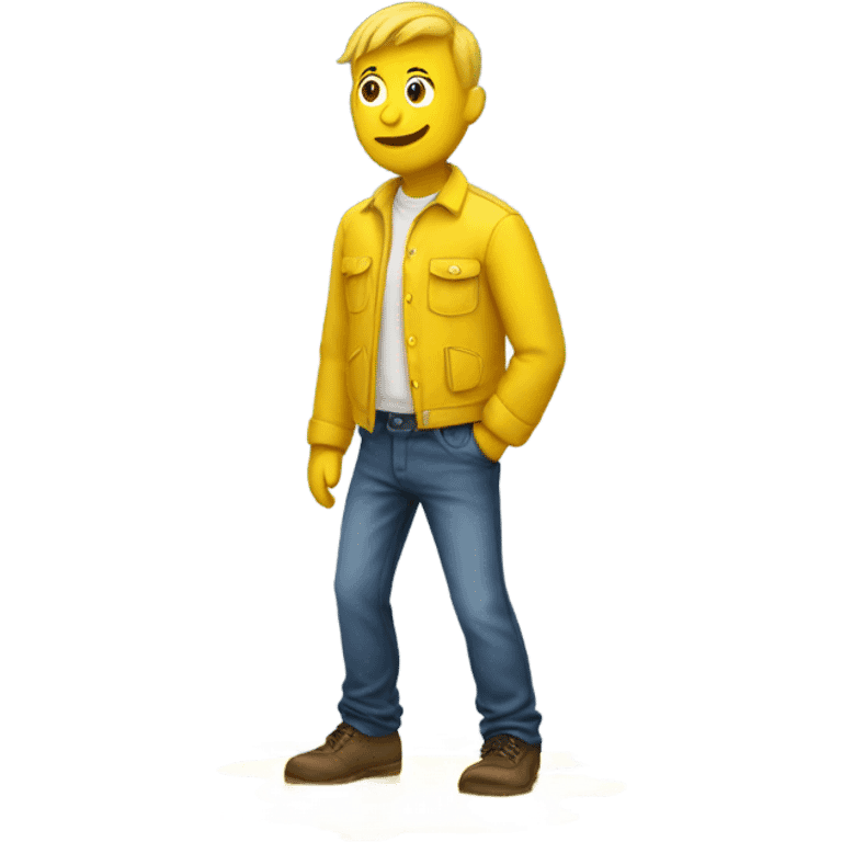 guy with pants on in yellow puddle  emoji