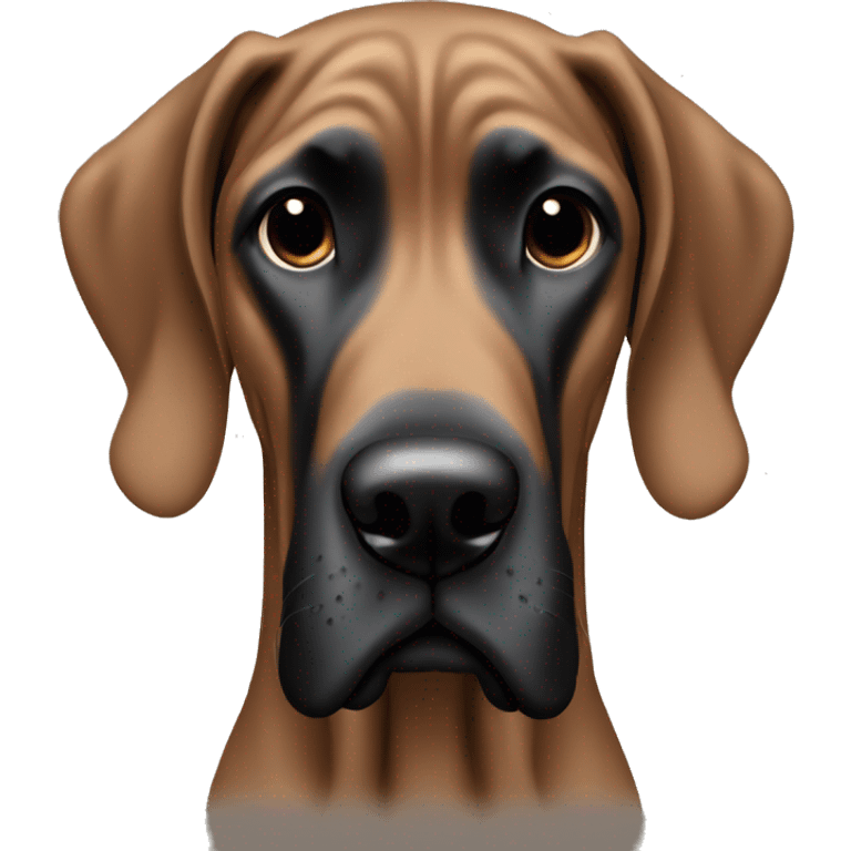 Brown Great Dane with black ears  emoji