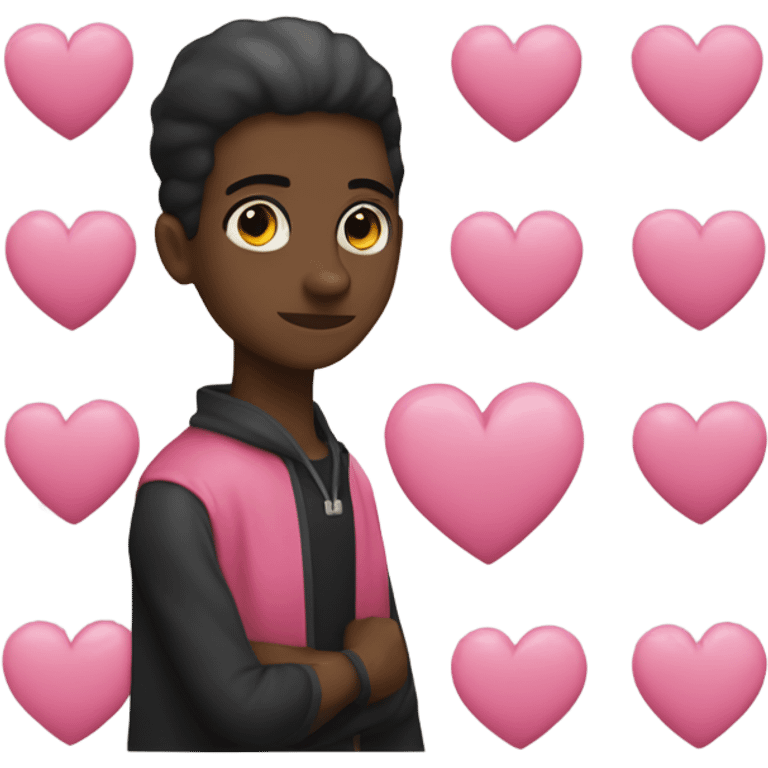 Hazme un corazón negro y rosado  emoji