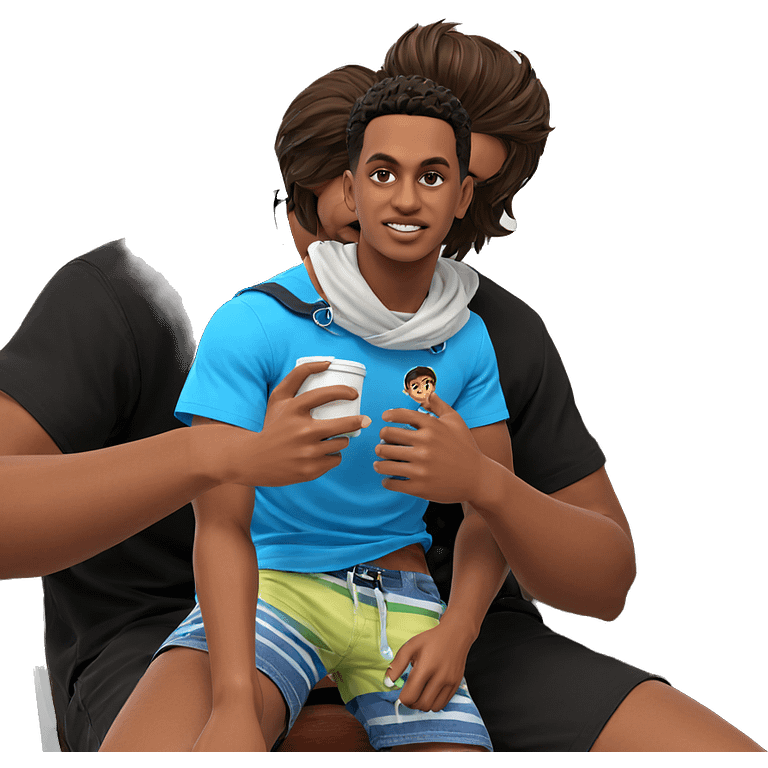 boys in casual summer style emoji