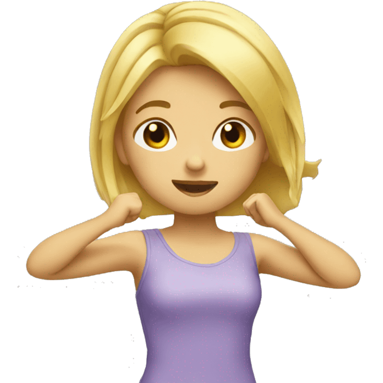 Blonde girl dab emoji