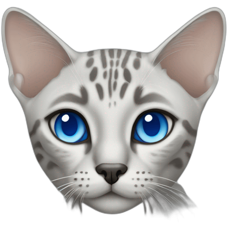 Egyptian Mau cat with blue eyes emoji