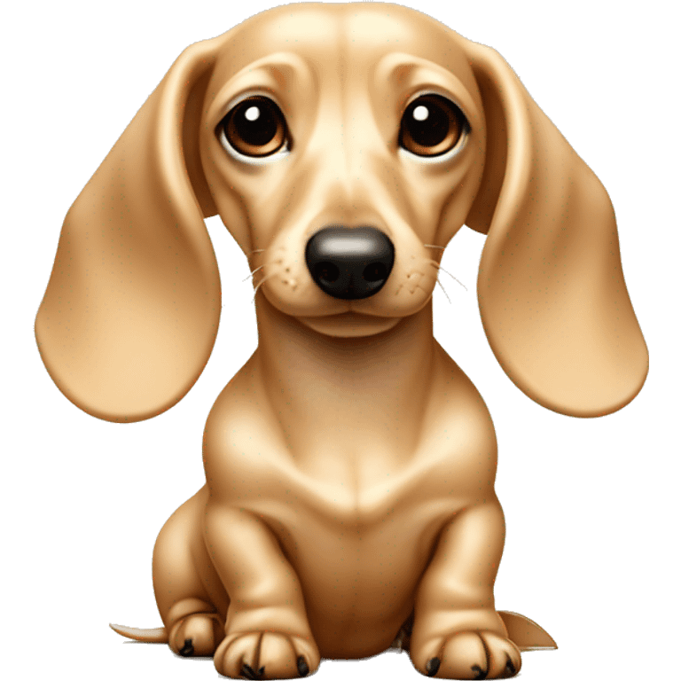 Coquette cream dachshund With coquettish bows emoji