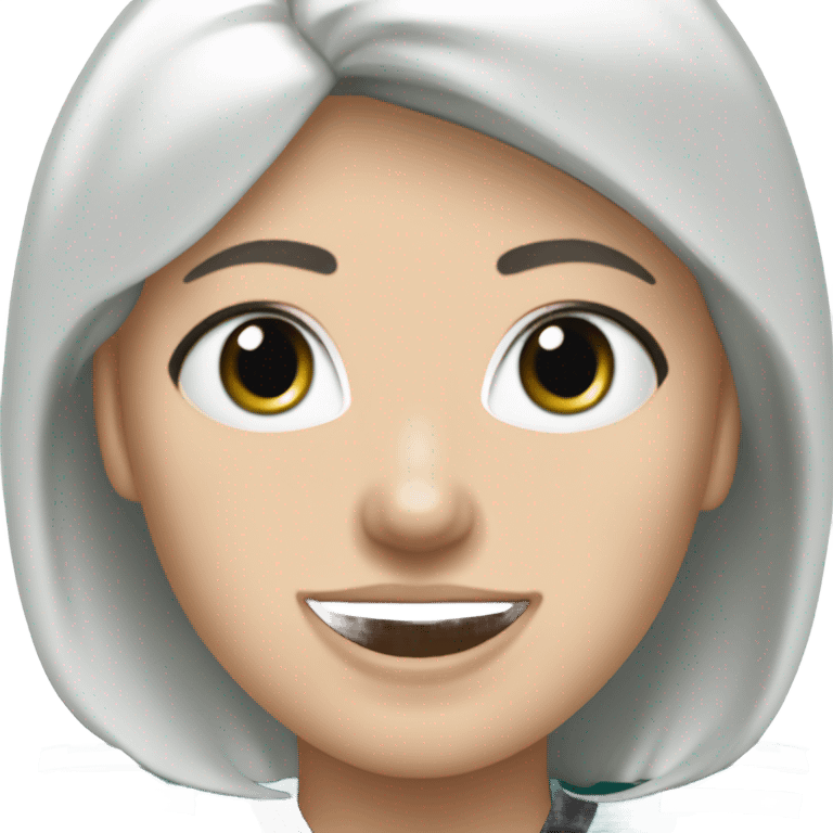 White female light skin blue green eyes short white hair wearing Philadelphia eagles shirt cheering emoji