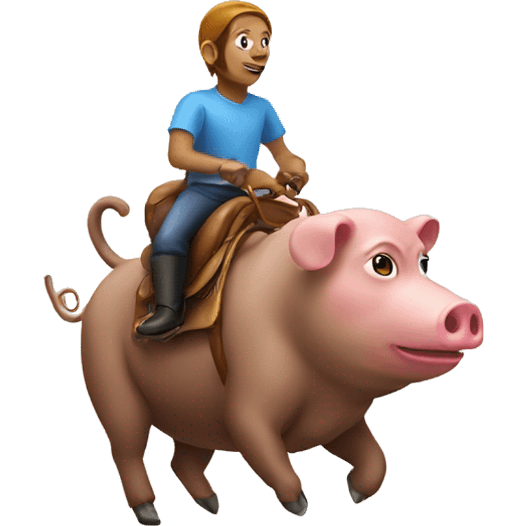 monkey riding a pig emoji