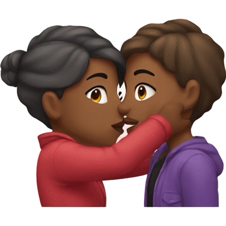 lesbian kissing lesbian emoji