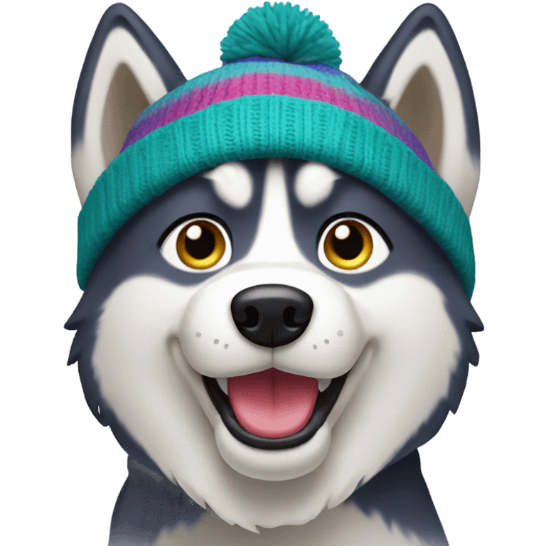 Husky wearing beanie  emoji