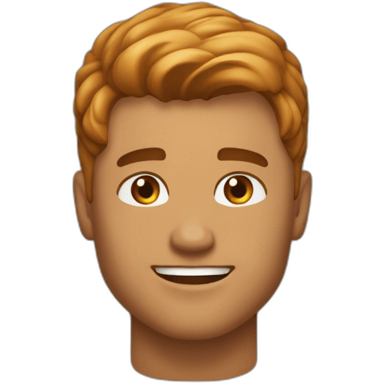 caramel brown good looking guy with light stumble and thick hair combed forward skin fade approximate 30 years old emoji