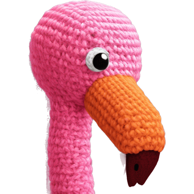 Crochet flamingo emoji