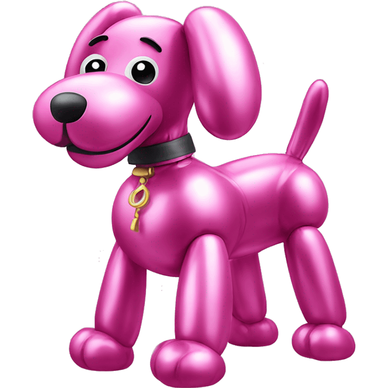 Pink metallic balloon dog  emoji