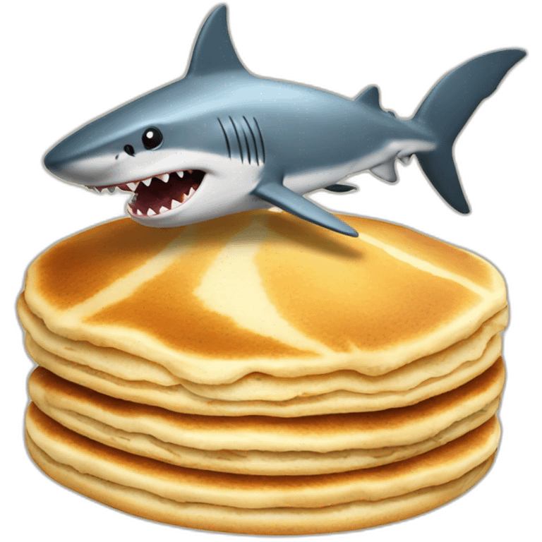 Shark-hat-pancake emoji