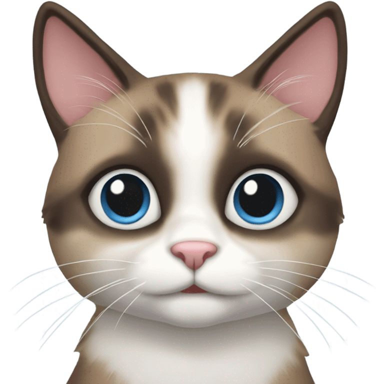 Cute cat snowshoe  emoji