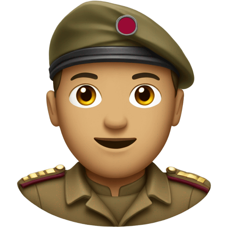 Saluting tan Soldier with maroon beret  emoji