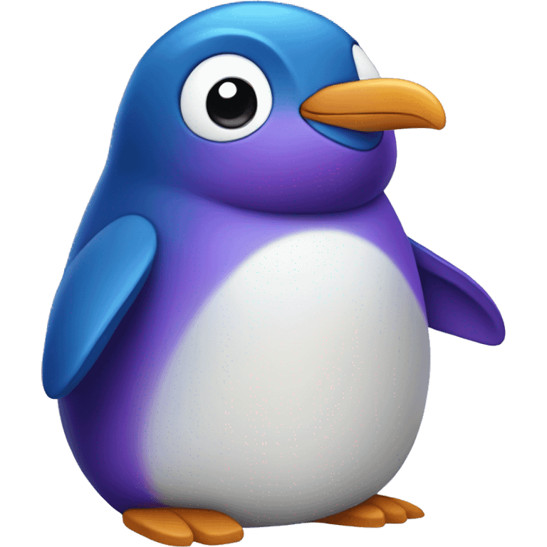 Purple and blue penguin  emoji