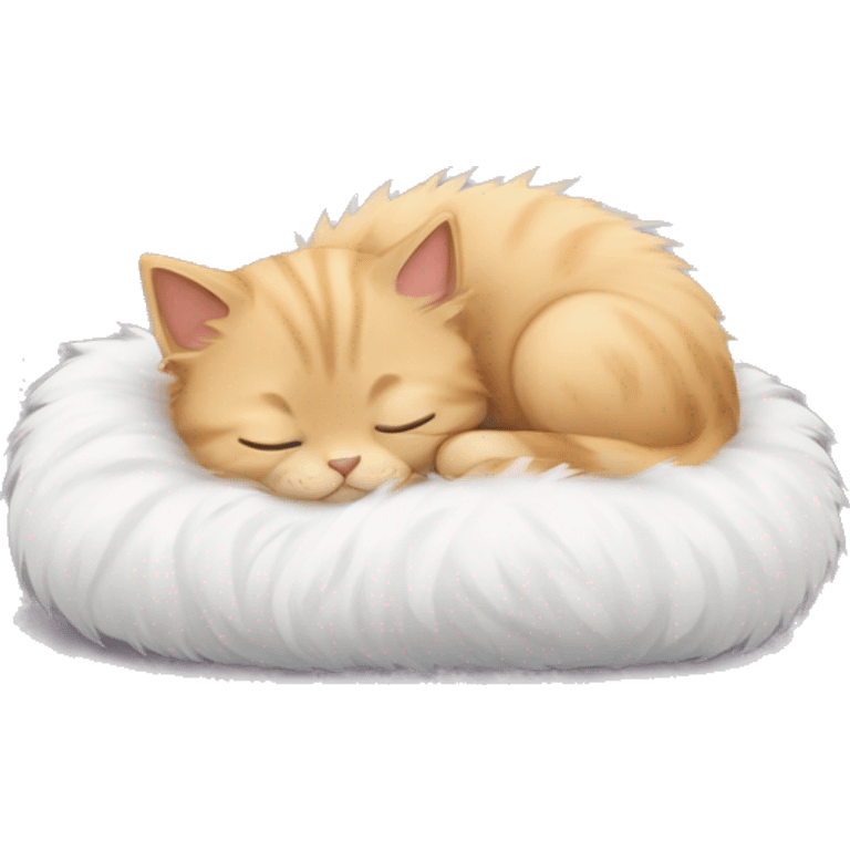 Fluffy kitten sleeping emoji