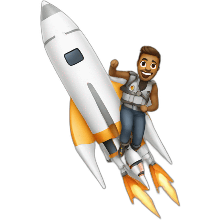 Crazy freelancer on rocket emoji