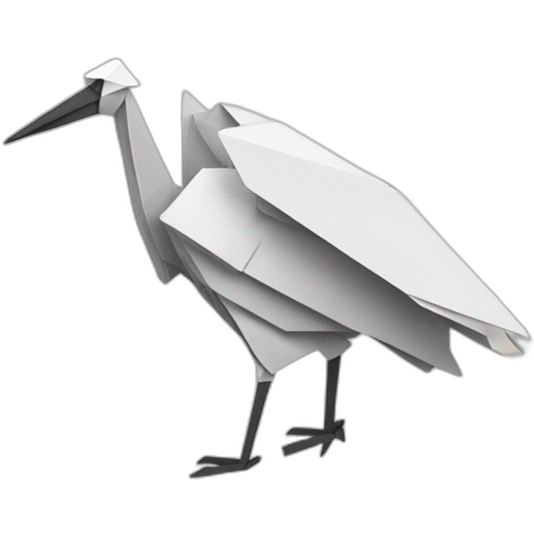 cigogne origami qui vole aile déployer emoji