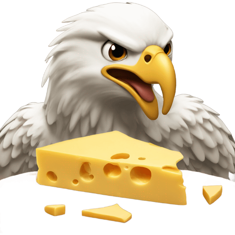 Eagle eating cheese emoji