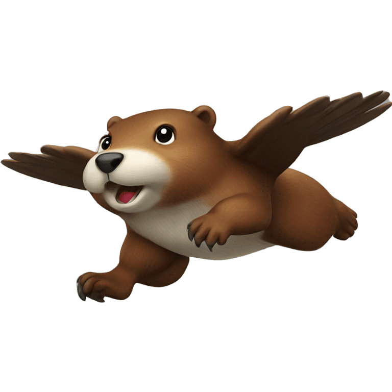 Flying beaver emoji