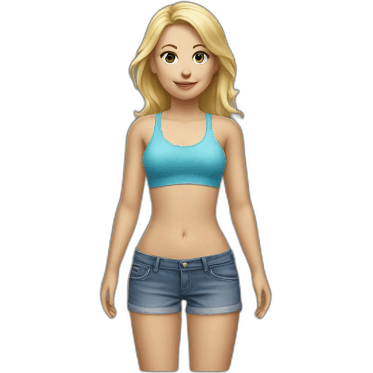 hyperrealistic caucasian blonde female body emoji