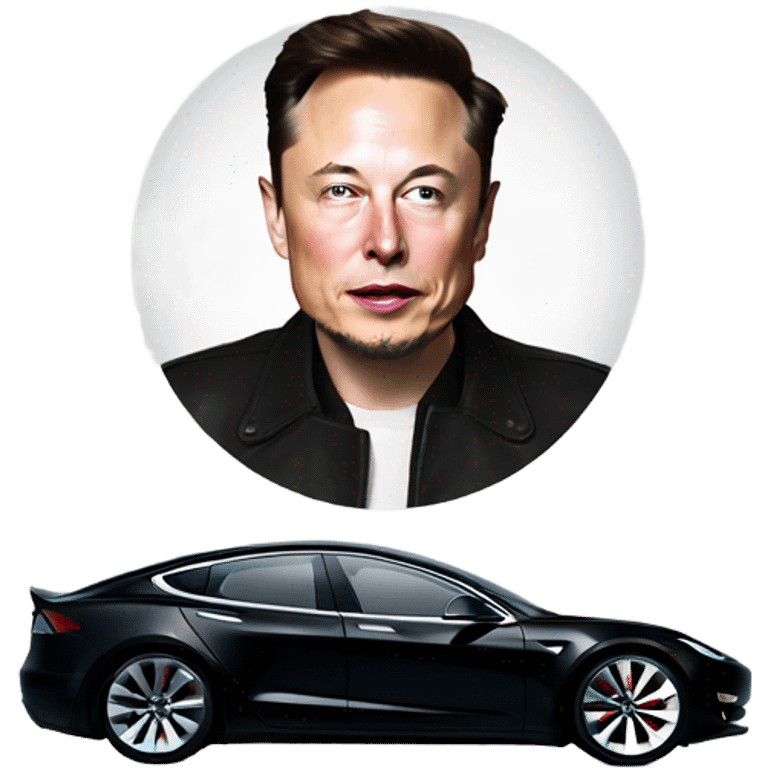 Elon musk in a Tesla  emoji