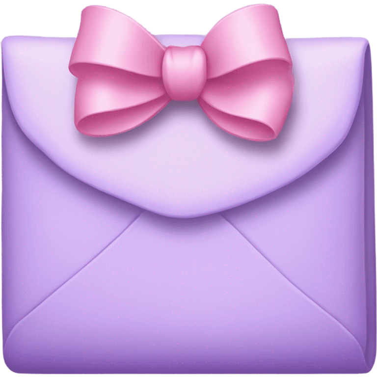 beautiful aesthetic love letter in pastel purple color with pink bow aesthetically placed  emoji