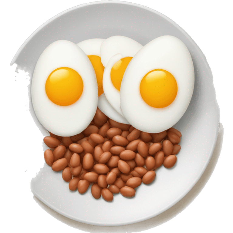 eggs with beans on a plate emoji