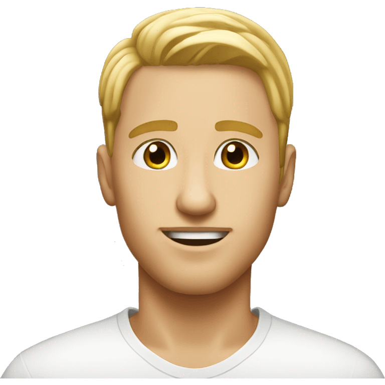 generic blonde guy, short hair with low taper fade. give him big nose emoji