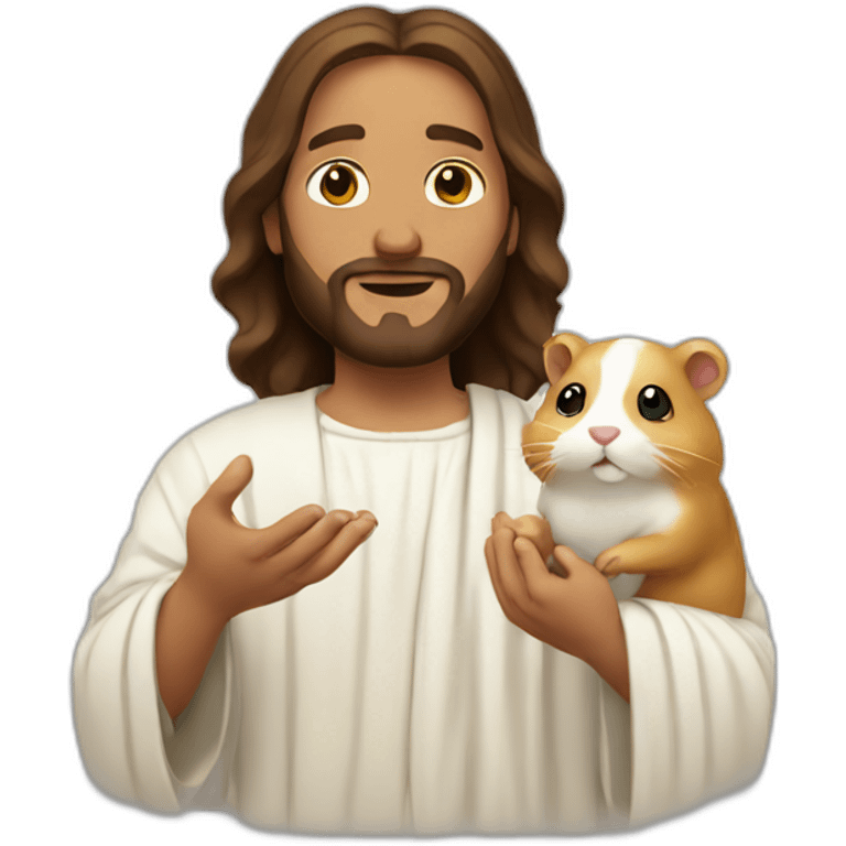 jesus holding a hamster emoji