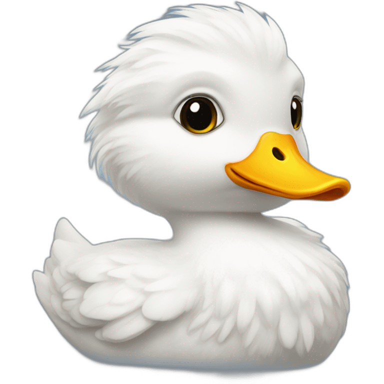 fluffy white duck emoji