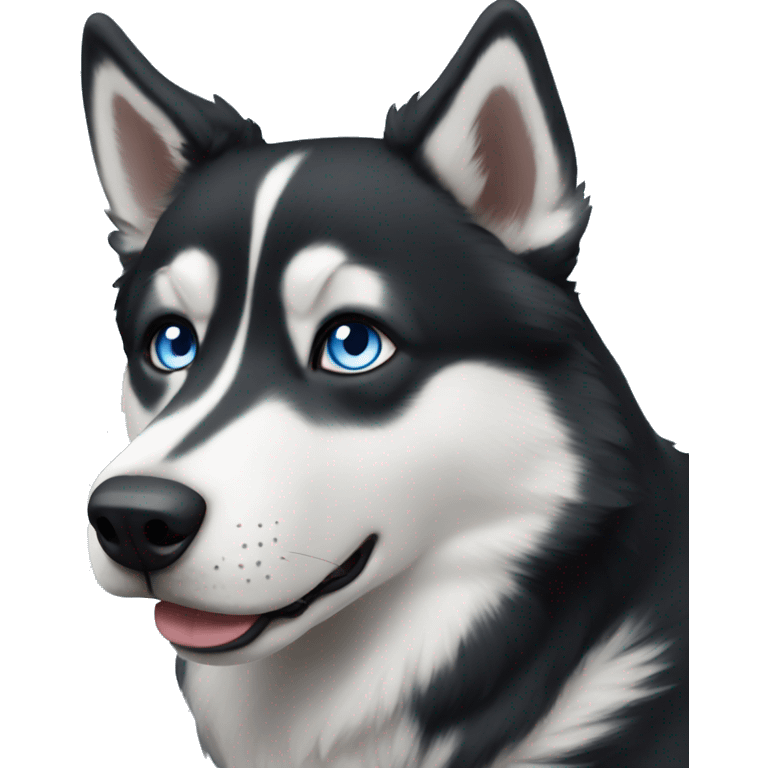 Black husky blue eyes  emoji