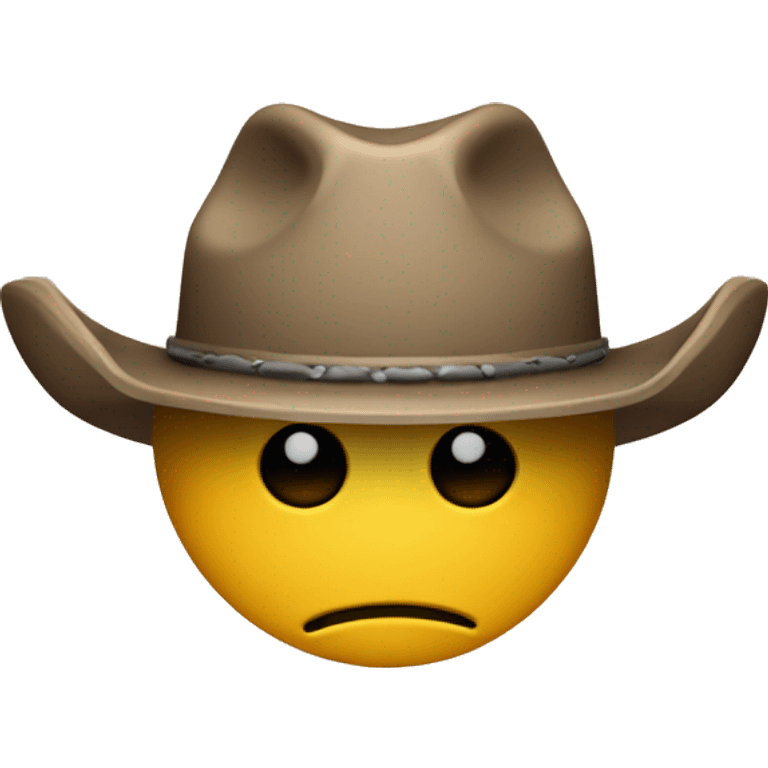 Annoyed smiley face with cowboy hat emoji