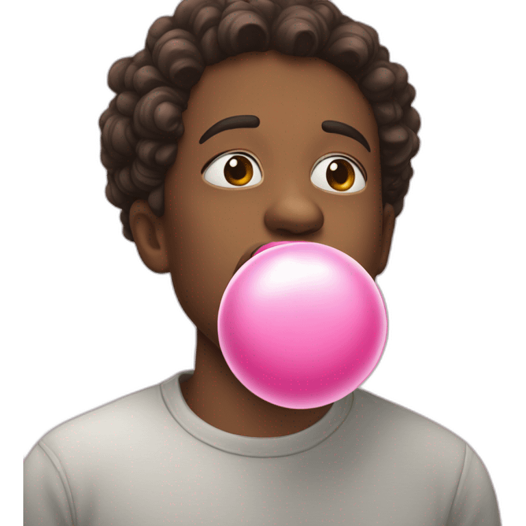 blowing a bubble gum emoji