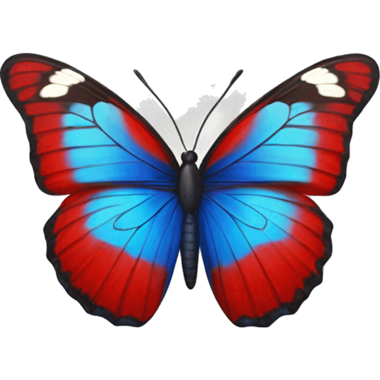 Red and blue butterfly emoji