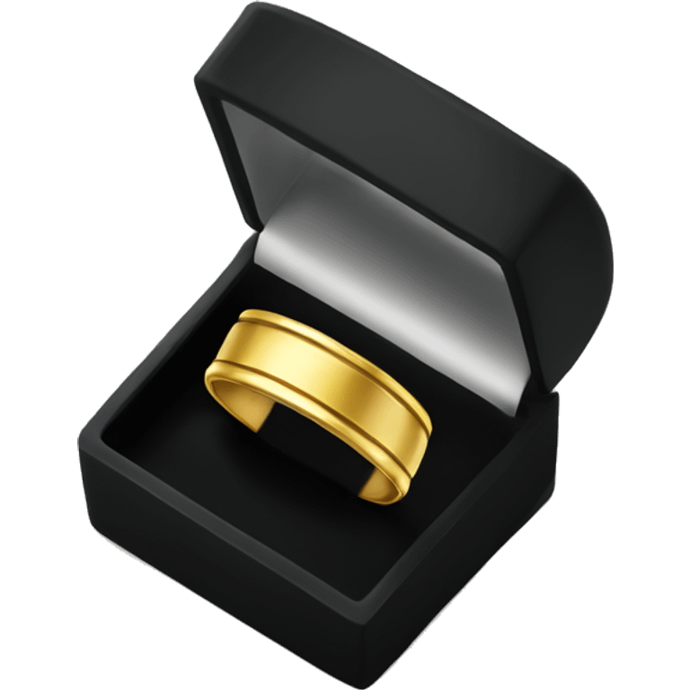 gold wedding band in a black ring box emoji