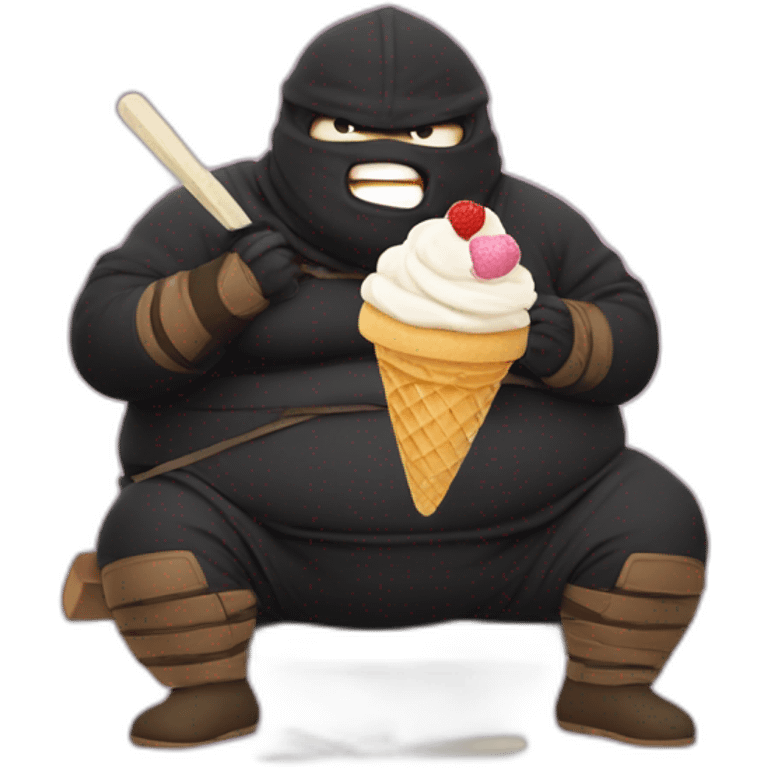 fat ninja eat icecream emoji