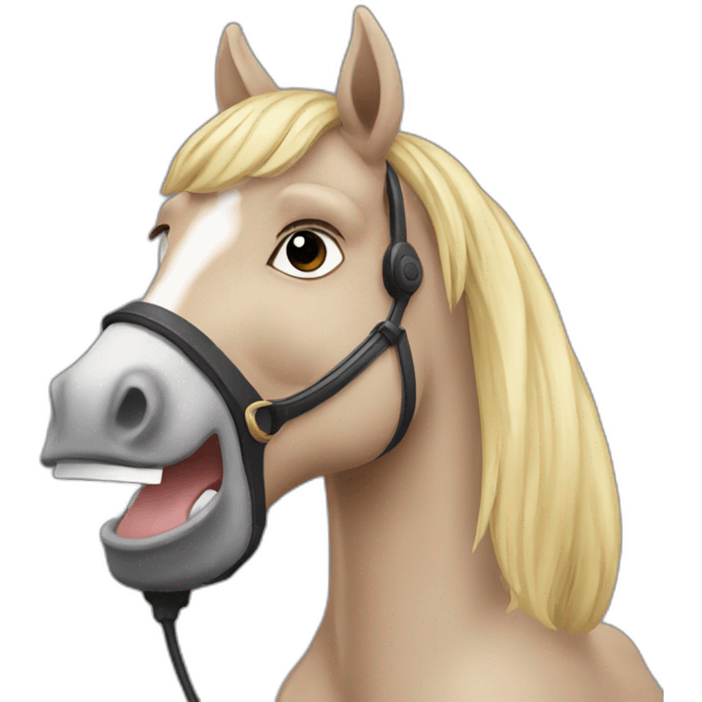 horse talking on a phone emoji