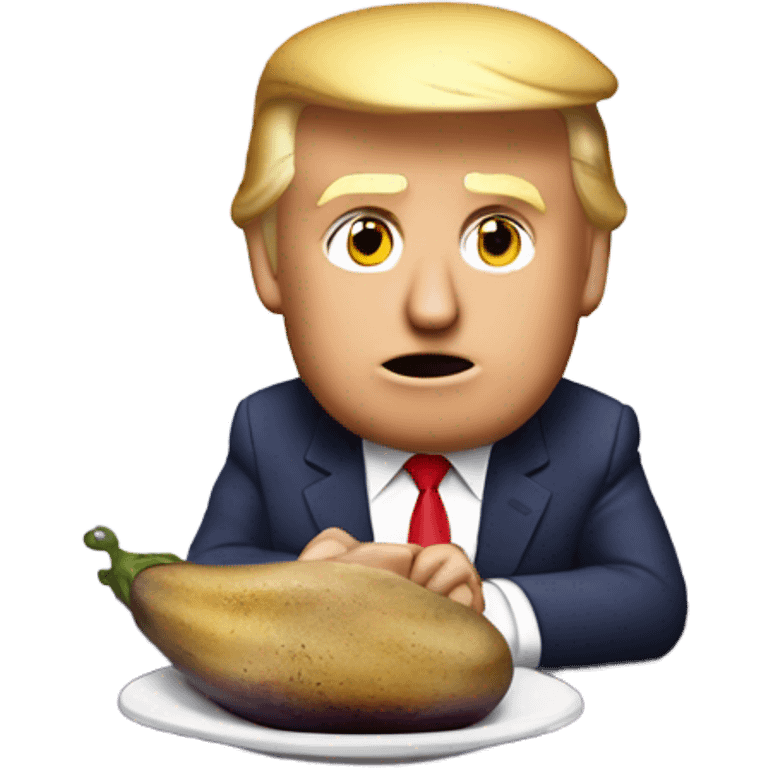 Donald trump eating eggplant emoji